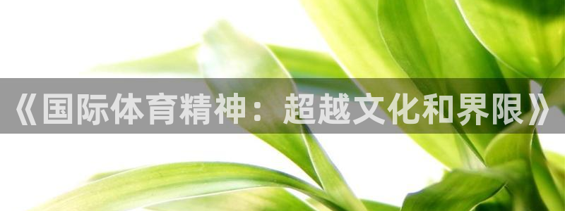 77体育官网：《国际体育精神：超越文化和界限》